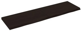 363822 vidaXL Стенен рафт тъмнокафяв 140x40x(2-4) см обработен масивен дъб