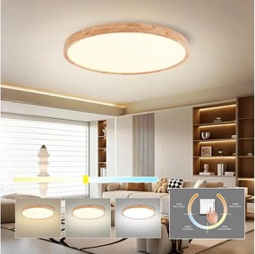 Brilagi - LED таванно осветително тяло WOODROUND LED/40W/230V 3000/4000/6000K Ø 60 см