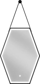 Mexen Orla Светещо огледало за баня 50 x 70 см, LED 6000K, анти-пара, черна рамка