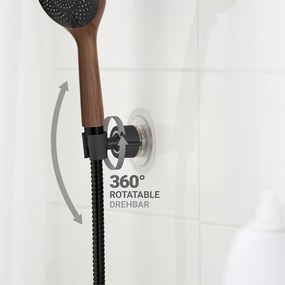 Черен пластмасов държач за душ слушалка без пробиване Libertà – Wenko