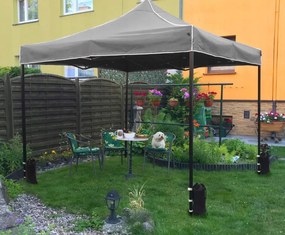 Тристенна парти палатка без прозорци Черен 3m x 3m