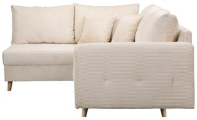 Кремав ъглов диван от велур (ляв ъгъл) Ariella - Ropez