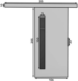 Плъзгаща се врата Sicily-Gkri-Length: 106 cm