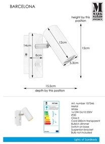 Бяла стенна лампа Barcelona - Markslöjd
