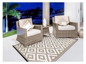 Béžovo-bílý oboustranný koberec vhodný i do exteriéru Green Decore Nirvana, 120 x 180 cm