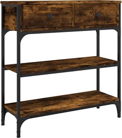 834187 vidaXL Конзолна маса, опушен дъб, 72,5x25x75 см, инженерно дърво