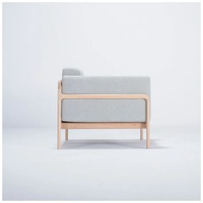 Фотьойл от дъбово дърво със синьо-сива текстилна седалка Fawn - Gazzda