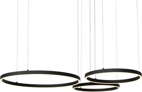 Черен висящ аплик с LED 3-степенна димируема 3-светлина - Anello