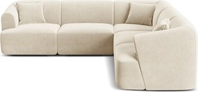 Бежов кадифен ъглов диван Campi – Cosmopolitan Design