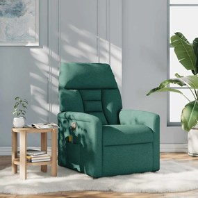 4015558 vidaXL Масажен наклоняем стол, тъмнозелен, текстил