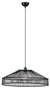 Черно висящо осветително тяло с бамбуков абажур ø 70 cm Tapa – Markslöjd