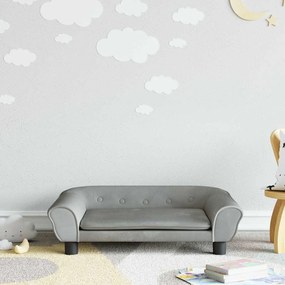 3196401 vidaXL Детски диван, светлосив, 70x45x26 см, кадифе