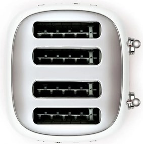 Тостер за хляб SMEG 50's Style TSF03WHEU, 2000W, 4 филии, 6 нива, Тавичка за трохи, Вграден кабел, Неръждаема стомана, Бял