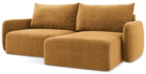 Оранжев разтегателен ъглов диван с място за съхранение (десен ъгъл) Kalena – Makamii