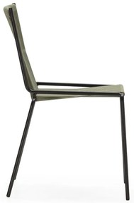Зелени метални трапезни столове в комплект за подреждане 2 бр. Emily – Marckeric