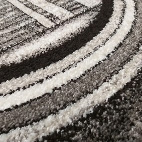 Модерен сиво-кафяв килим с абстрактни кръгове Ширина: 60 ​​см | Дължина: 100 см