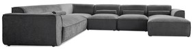 Сив ъглов диван (ляв ъгъл/"U" форма) Flex Felix – Miuform