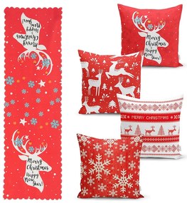 Комплект от 4 коледни калъфки за възглавници и покривка за маса Joy - Minimalist Cushion Covers