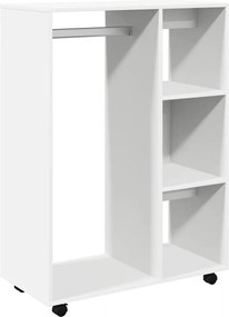 808513 vidaXL Гардероб, бял, 80x40x110 см, инженерно дърво