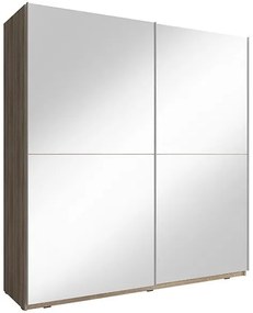 Гардероб с плъзгаща се врата Michaela mirror-200 x 63 x 214 cm-естествен