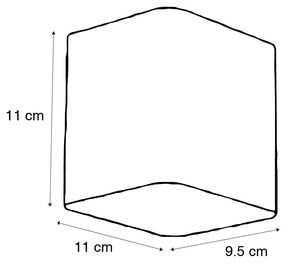 Модерна стенна лампа черна с LED IP54 Квадратна - Evi