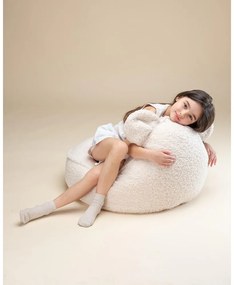 Кремав детски пуф от букле Bear – Wigiwama