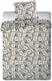 Памучно спално бельо с мотив на долари