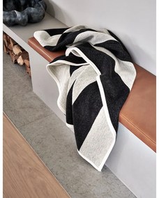 Черно-бял одеяло със смес от вълна 140x180 cm Bob Black Vanilla – Pappelina