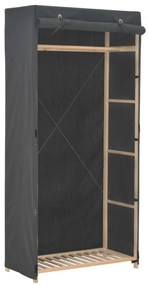 248193 vidaXL Гардероб, сив, 79x40x170 см, текстил
