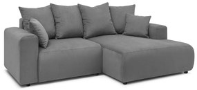 Сив кадифен ъглов диван Enjoy – Bobochic Paris