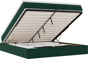 3311210 vidaXL Османска легло с матраци, тъмнозелено, 200x200 см, кадифе