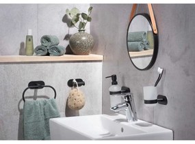 Матово черен комплект самозалепващи аксесоари за баня от неръждаема стомана Orea - Wenko