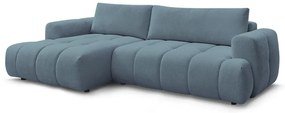 Син сгъваем/с място за съхранение ъглов диван (ляв ъгъл) Fuji – Bobochic Paris