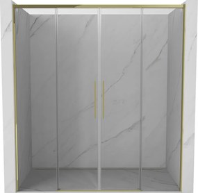 Mexen Rox Дует врати на душ плъзгащи се 170 см, прозрачни, златни - 8C2-170-002-50-00