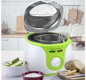 Фритюрник SAPIR SP-1980-DF, 1300W, 2 литра, Фиксиран съд с незалепващо покритие, GS Сертификат