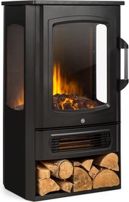 Klarstein Bormio Panorama, електрическа камина, 1000/2000 W, термостат, черен