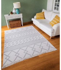 Памучен килим в бяло и сиво , 80 x 150 cm Duo - Oyo home