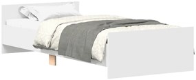 835939 vidaXL Рамка за легло, бяла, 90x190 см, инженерно дърво