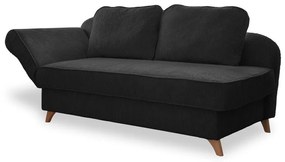 Антрацитен шезлонг от рипсено кадифе (ляв ъгъл) Chic Charlotte – Miuform