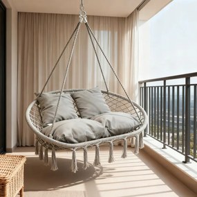 Висящ стол, щъркелово гнездо за 2 души - 320 кг Бежово