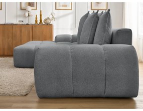 Тъмносив шенилов сгъваем/с място за съхранение ъглов диван (ляв ъгъл) Everest – Bobochic Paris