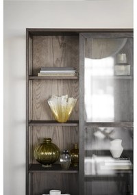 Кафява витрина от декор от дъб с плъзгащи се врати 100x203 cm Hazelton – Rowico