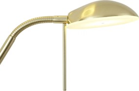 Модерна подова лампа златиста с лампа за четене с LED и димер - Divo