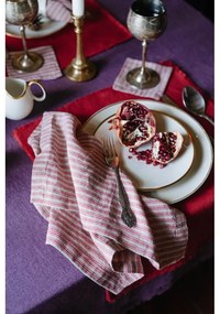 Подложки в червено-природен цвят в комплект от 4 броя - Linen Tales