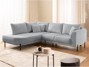 Светлосив шенилов ъглов диван (ляв ъгъл/L форма) Mauris – Ropez