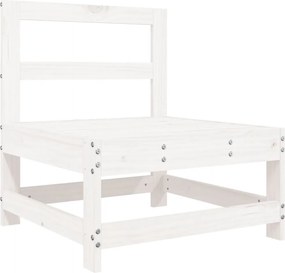 825479 vidaXL Градински среден диван, бял, бор масив