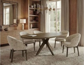 РЕНЦО Опушен Дъб - КРЪГЛА ДЪРВЕНА МАСА Ø110 РАЗТЕГАТЕЛНА ДО 180 СМ | ЗА КУХНЯ ТРАПЕЗАРИЯ ХОЛ РЕТРО