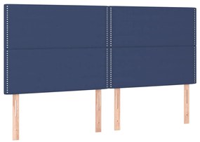 3116212 vidaXL Горни табли за легло, 4 бр, сини, 90x5x78/88 см, плат