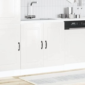 853449 vidaXL Шкаф за мивка, Kalmar, бял гланц, 80x46x81,5см, инженерно дърво