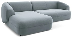 Светлосин кадифен ъглов диван (ляв ъгъл) Moana – Makamii